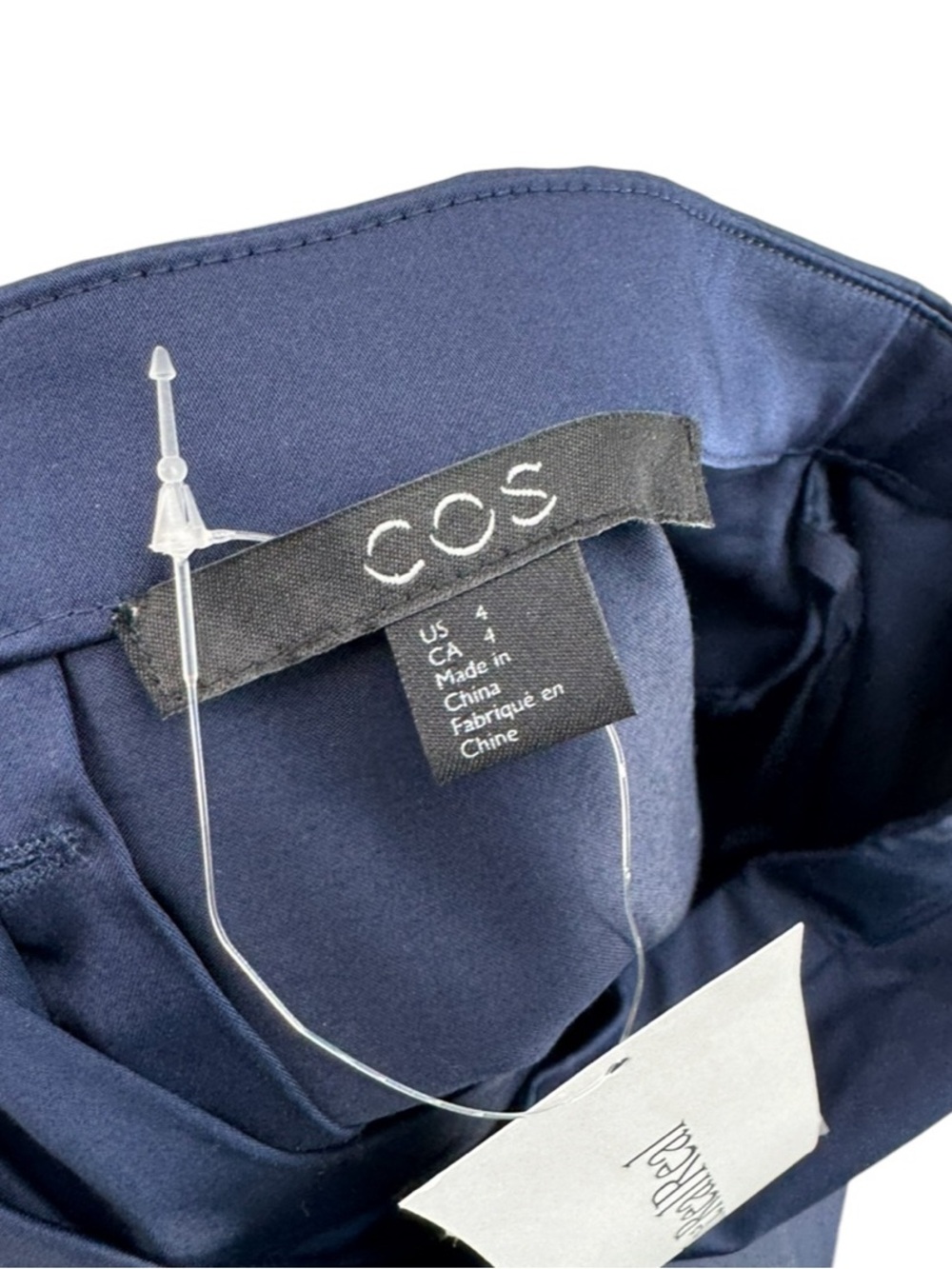 COS Boat Neck Top Navy Blue Sz 4 - Picture 4 of 4